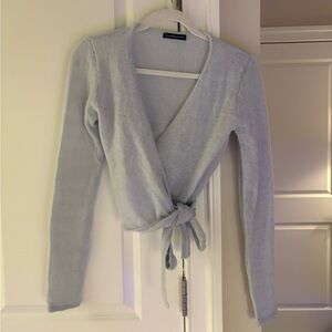 Brandy Melville Light Blue V-Neck Sweater